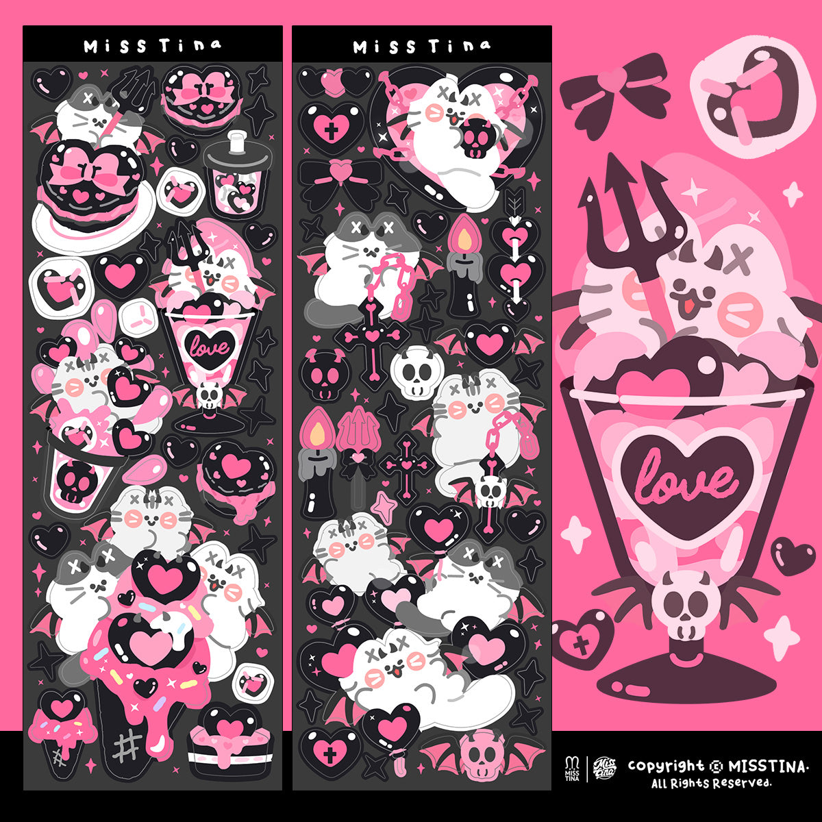 "MiTian Club" Devil MI series large cut film matte film stickers original waterproof notebook stickers Guka