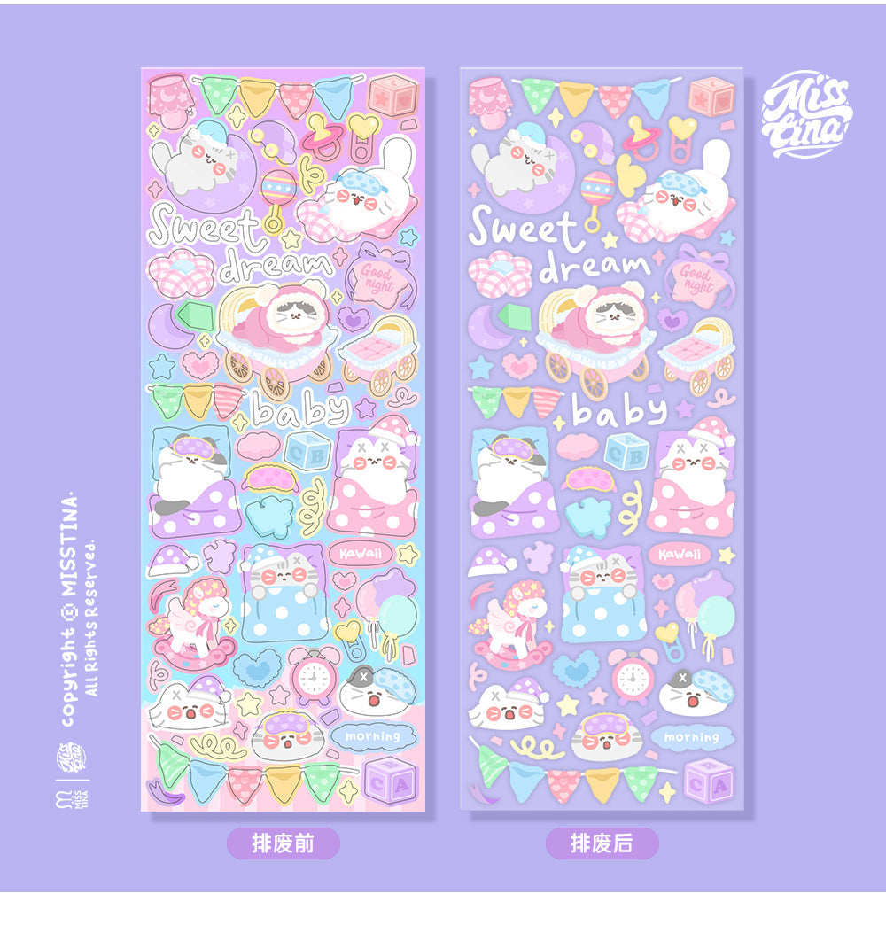 「MISSTINA」Baby Mi Flash Film Borderless Sticker Original Waterproof Notebook Matte Film Star Coo Card