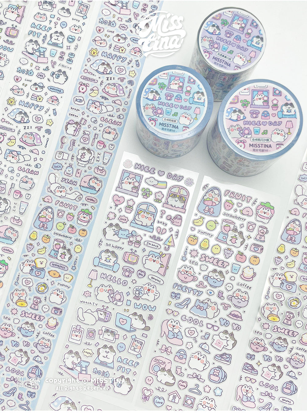 「MISSTINA」週末ホームミステッカーロールテープスターフラッシュサンドフィルムオリジナルハンドブックマットフィルムペーパーカッコーカード