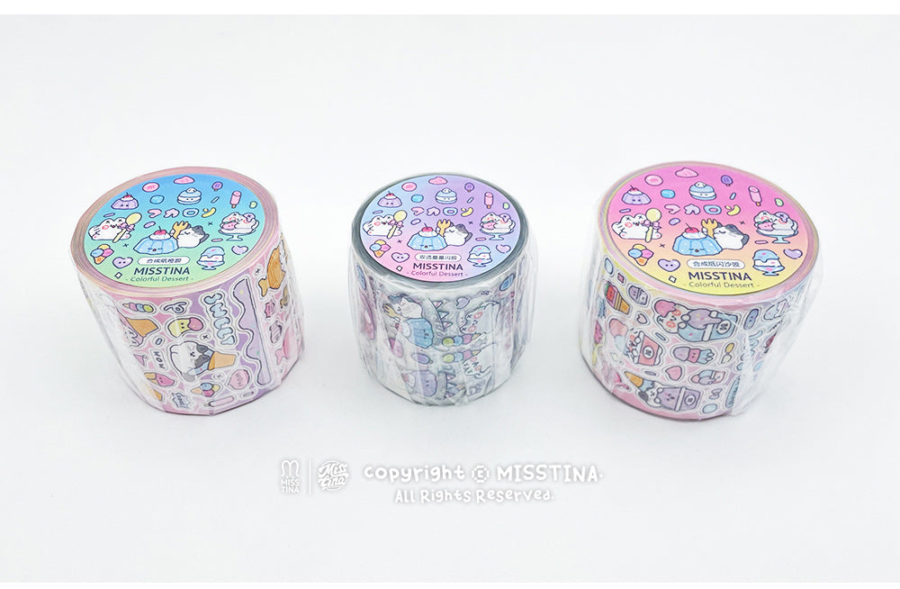 「MISSTINA」カラフルデザートステッカーロールテープスターフラッシュサンドフィルムオリジナルマットフィルムグカ