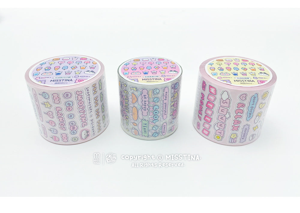 "MISSTINA" slightly sweet deco sticker roll tape star glitter sand film original handbook matte film star coo card