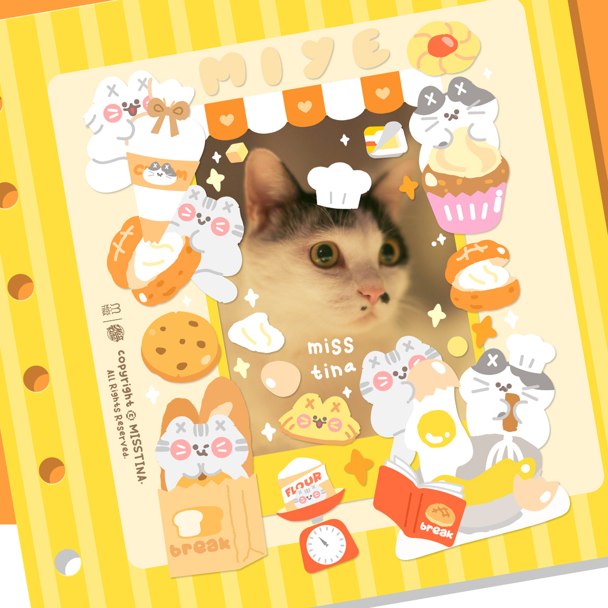 「MISSTINA」 Vitality Baking MI Series Flash Film Stickers Original Waterproof Diary Notebook Stickers Star Cards