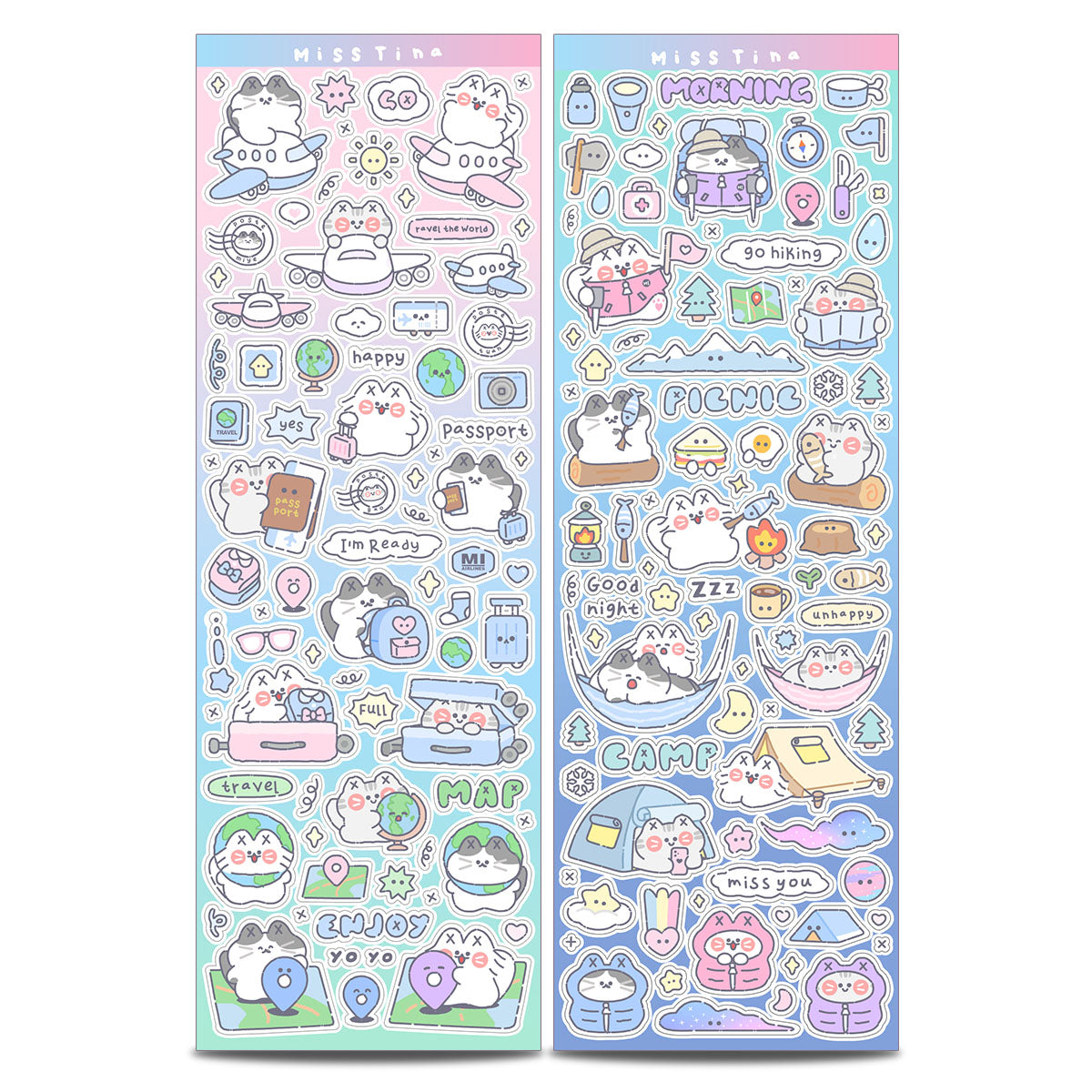 「MISSTINA」Travel Mi Flash Film Matt Film Borderless Sticker Original Waterproof Notebook Matt Film Star Coo Card